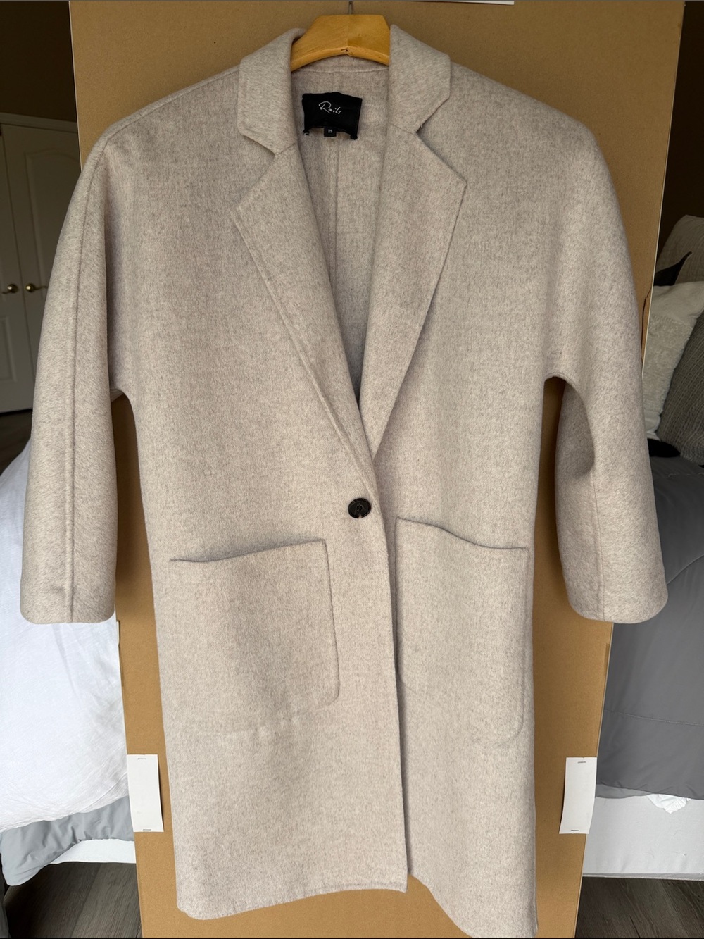 Rails light beige Wool-Blend Longline Trench Coat